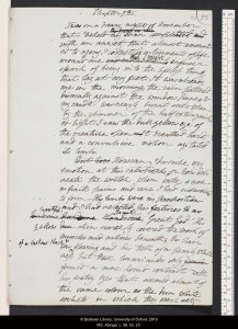Mary Shelley, draft of Frankenstein, 1816-17. Copyright Bodleian Libraries, University of OXford