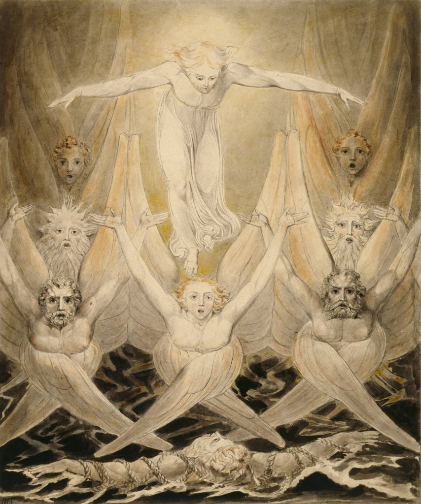 David Delivered out of Many Waters circa 1805 by William Blake 1757-1827