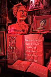 Holiday window display in NYC. 12/2014Gergdorf & Goodman 'Literatre' detail