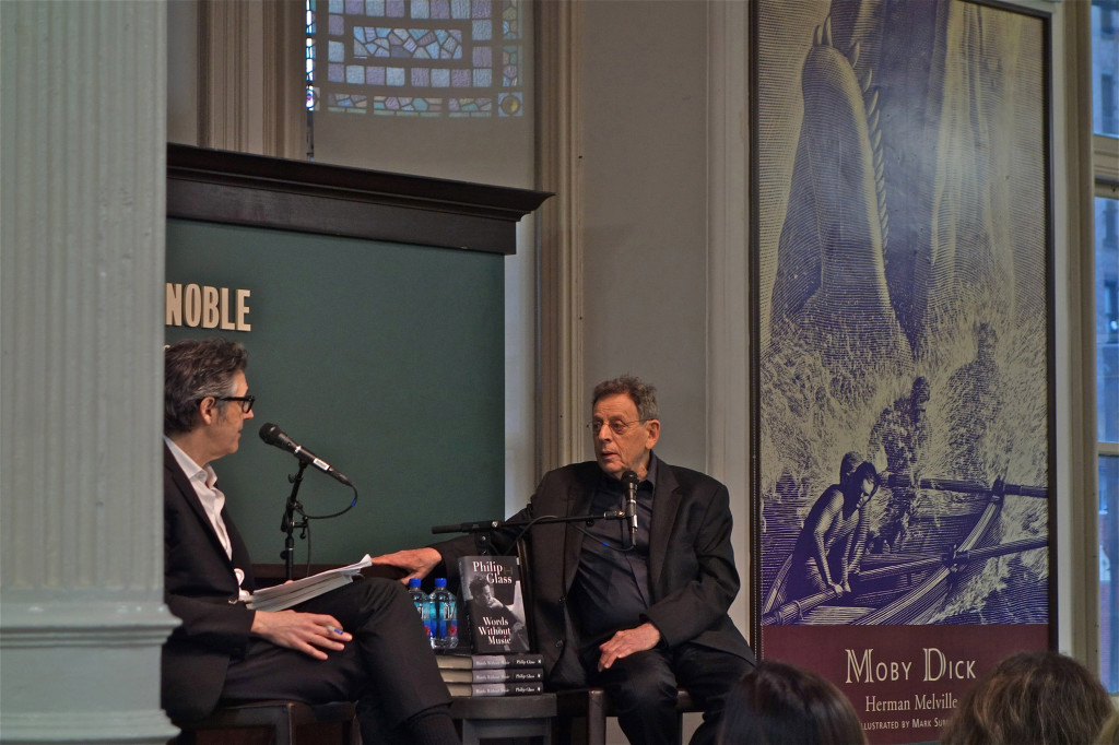 Philip Glass with Ira Glass at Barnes & Noble, Uniion Square, NYC. 3/6/2015
