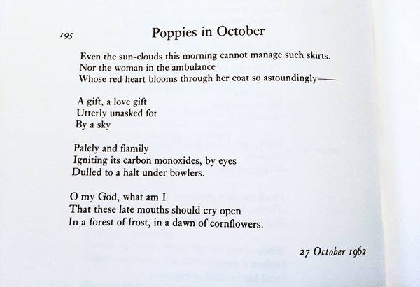 Sylvia Plath would have turned 90 today. Her poem for October.